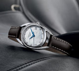 Longines Equestrian Mother of Pearl Dial Brown Leather Strap Watch for Women - L6.136.0.87.2 Buy Now By Longines
