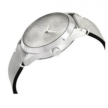 Shop Gucci G Timeless Quartz Grey Dial Grey Leather Strap Watch For Men - YA1264058 in USA