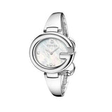 Shop Gucci Guccissima Diamonds Mother of Pearl Dial Silver Steel Strap Watch For Women - YA134303 in USA
