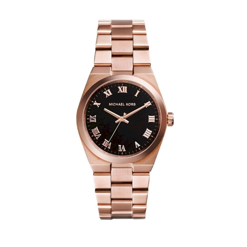 Michael Kors Channing Black Dial Rose Gold Steel Strap Watch For Women - MK5937 Buy Now By Michael Kors