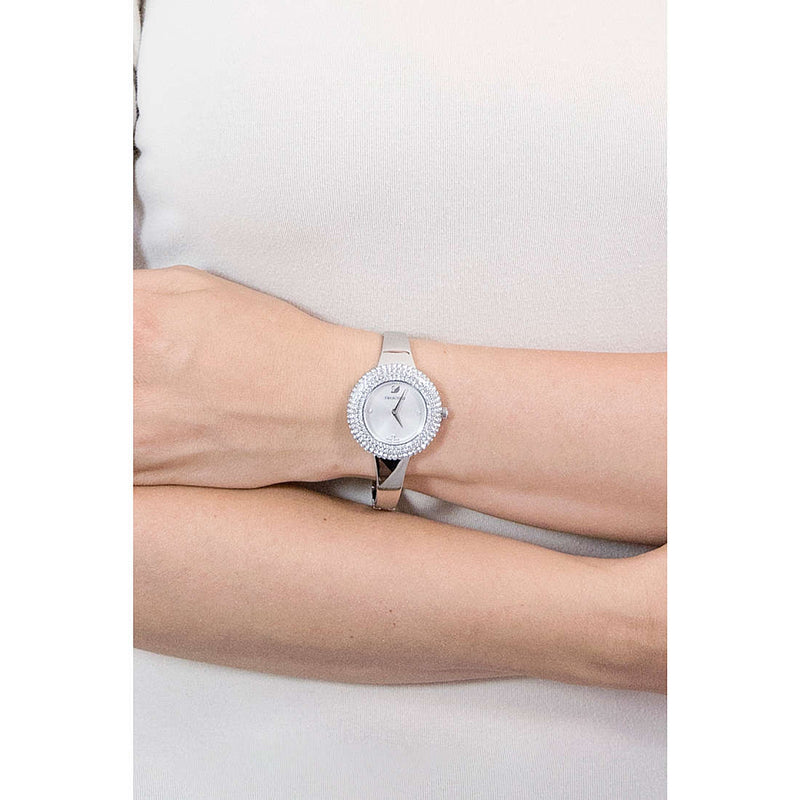 Shop Swarovski Crystal Rose Silver Dial Silver Steel Strap Watch for Women - 5483853 in USA