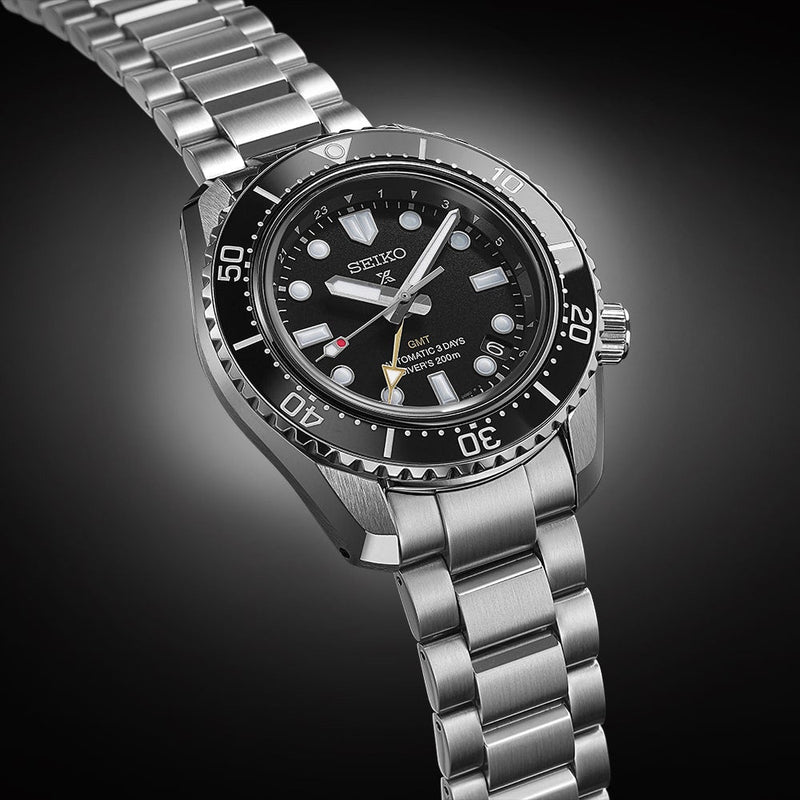 Seiko Prosprex Dark Depths GMT Automatic Black Dial Silver Steel Strap Watch For Men - SPB383J1 Buy Now By Seiko