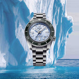 Shop Seiko Prospex Limited Edition Automatic GMT Glacier Blue Dial Silver Steel Strap Watch For Men - SPB385J1 in USA