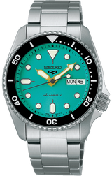 Seiko 5 Sports SKX Midi Automatic Teal Dial Silver Steel Strap Watch For Men - SRPK33K1 Buy Now By Seiko
