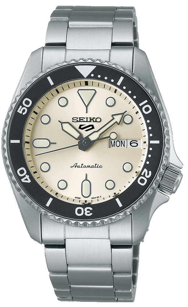 Shop Seiko 5 Sports SKX Automatic Cream Dial Silver Steel Strap Watch For Men - SRPK31K1 in USA