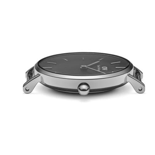 Daniel Wellington Classic Petite Sterling Black Dial Silver Mesh Bracelet Watch For Women - DW00100162 Buy Now By Daniel Wellington