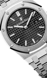 Audemars Piguet Royal Oak Quartz Black Dial Silver Steel Strap Watch for Women - 67650ST.OO.1261ST.01