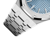 Audemars Piguet Royal Oak 50th Anniversary Light Blue Dial Silver Steel Strap Watch for Men - 15550ST.OO.1356ST.04