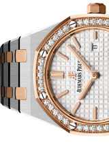 Audemars Piguet Royal Oak Quartz Diamonds White Dial Two Tone Steel Strap Watch for Women - 67651SR.ZZ.1261SR.01