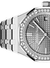 Audemars Piguet Royal Oak 50th Anniversary Diamonds Grey Dial Silver Steel Strap Watch for Men - 15551ST.ZZ.1356ST.03