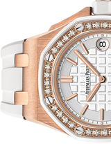 Audemars Piguet Royal Oak Offshore Diamonds White Dial White Rubber Strap Watch for Women - 67540OK.ZZ.D010CA.01
