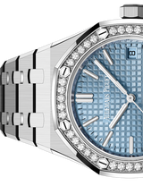 Audemars Piguet Royal Oak 50th Anniversary Diamond Ice Blue Dial Silver Steel Strap Watch for Men - 15551ST.ZZ.1356ST.01