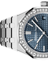 Audemars Piguet Royal Oak 50th Anniversary Diamonds Blue Dial Silver Steel Strap Watch for Men - 15551ST.ZZ.1356ST.02