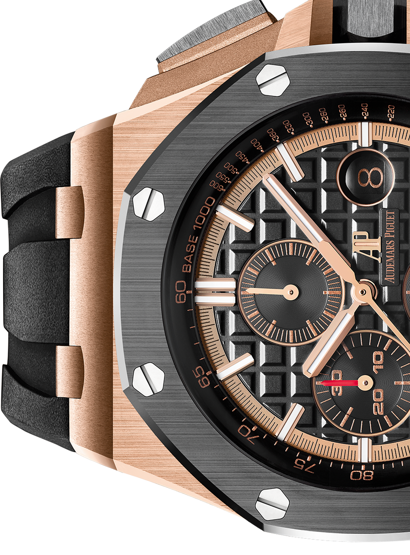 Audemars Piguet Royal Oak Offshore Chronograph Black Dial Black Rubber Strap Watch for Men - 26401RO.OO.A002CA.02