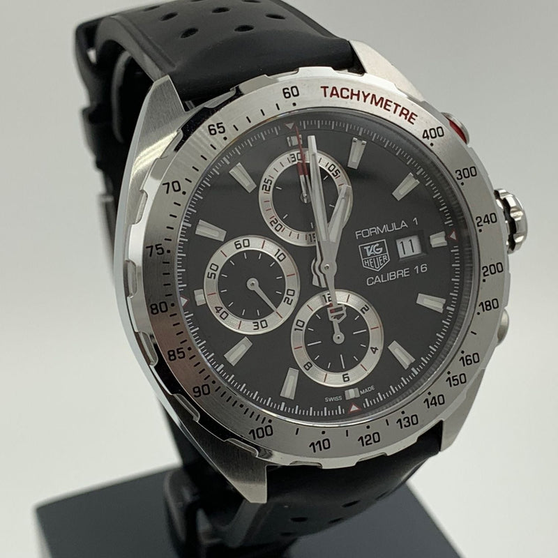 Shop Tag Heuer Formula 1 Calibre 16 Black Dial Black Leather Strap Watch for Men - CAZ2010.FT8024 in USA
