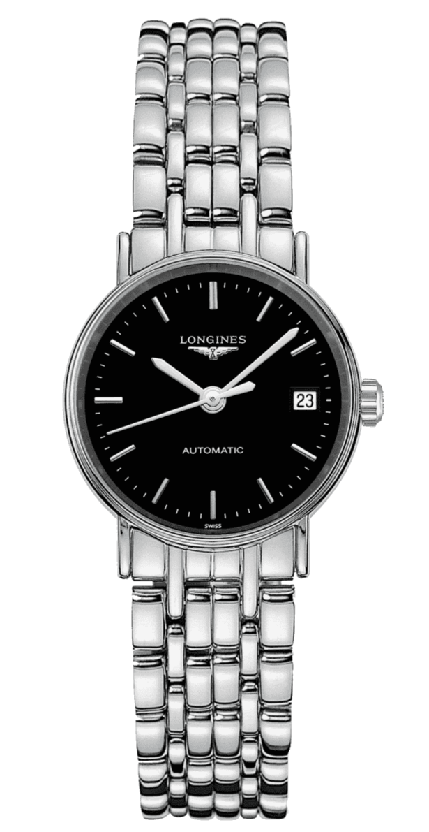 Longines Presence 25.5mm Automatic Black Dial Silver Steel Strap Watch for Women - L4.321.4.52.6 Buy Now By Longines