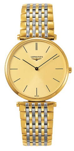 Shop Longines La Grande Classique De Longines Gold Dial Two Tone Mesh Bracelet Watch for Women - L4.755.2.32.7 in USA