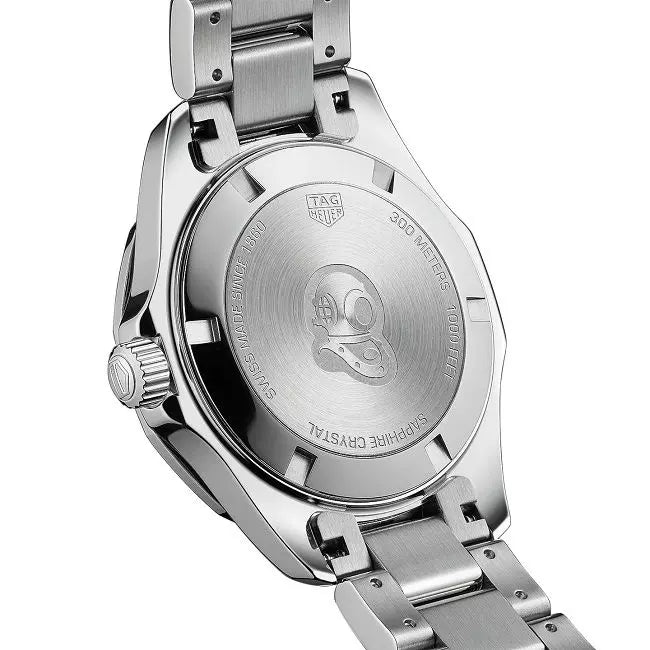 Shop Tag Heuer Aquaracer Quartz Diamonds Black Dial Silver Steel Strap Watch for Women - WAY131P.BA0748 in USA