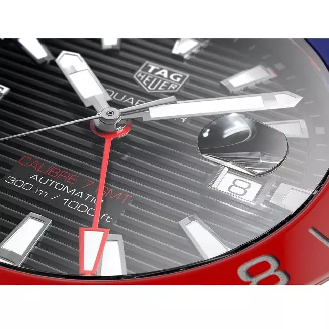 Tag Heuer Aquaracer GMT Caliber 7 Pepsi Black Dial Silver Steel Strap Watch for Men - WAY201F.BA0927 Buy Now By Tag Heuer