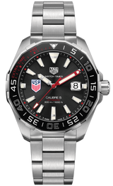 Shop Tag Heuer Aquaracer Automatic Match Timer Black Dial Silver Steel Strap Watch for Men - WAY201G.BA0927 in USA