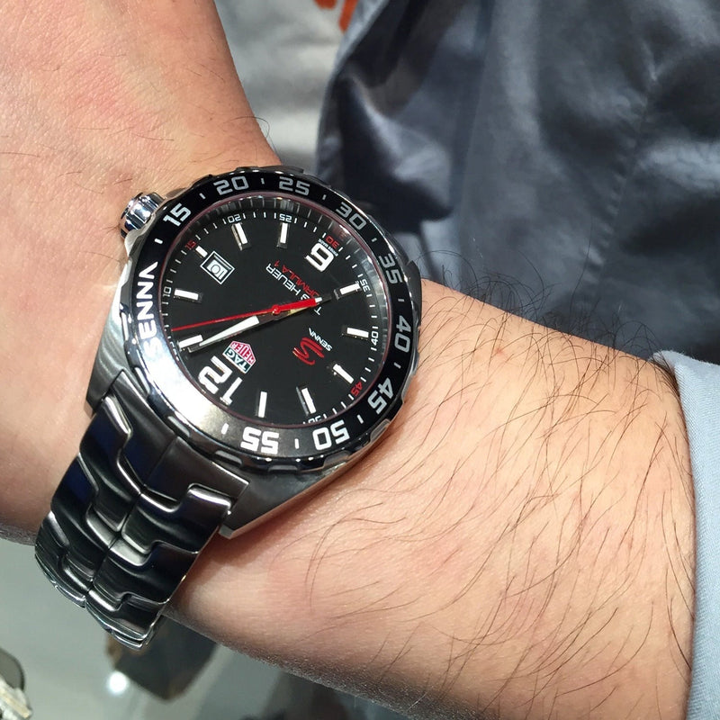 Shop Tag Heuer Formula 1 Senna Limited Edition Black Dial Silver Steel Strap Watch for Men - WAZ1012.BA0883 in USA