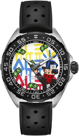 Tag Heuer Formula 1 Alec Monopoly Special Edition Black Rubber Strap Watch for Men - WAZ1119.FT8023