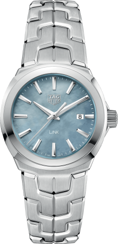 Shop Tag Heuer Link Quartz Mother of Pearl Dial Silver Steel Strap Watch for Women - WBC1311.BA0600 in USA