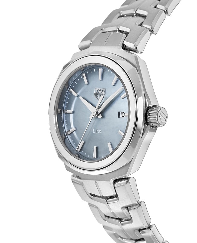 Shop Tag Heuer Link Quartz Mother of Pearl Dial Silver Steel Strap Watch for Women - WBC1311.BA0600 in USA
