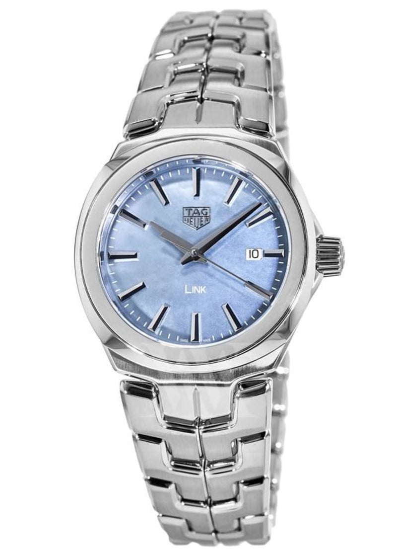 Shop Tag Heuer Link Quartz Mother of Pearl Dial Silver Steel Strap Watch for Women - WBC1311.BA0600 in USA