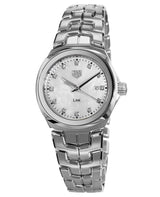 Shop Tag Heuer Link Quartz Diamonds Mother of Pearl Dial Silver Steel Strap Watch for Women - WBC1312.BA0600 in USA