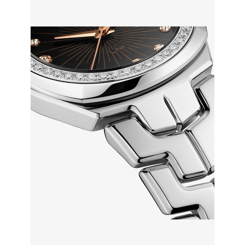 Shop Tag Heuer Link Quartz Diamonds Black Dial Silver Steel Strap Watch for Men - WBC131G.BA0649 in USA