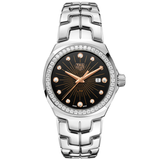 Shop Tag Heuer Link Quartz Diamonds Black Dial Silver Steel Strap Watch for Men - WBC131G.BA0649 in USA