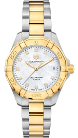 Tag Heuer Aquaracer White Mother of Pearl Dial Two Tone Steel Strap Watch for Women - WBD1322.BB0320 Buy Now By Tag Heuer