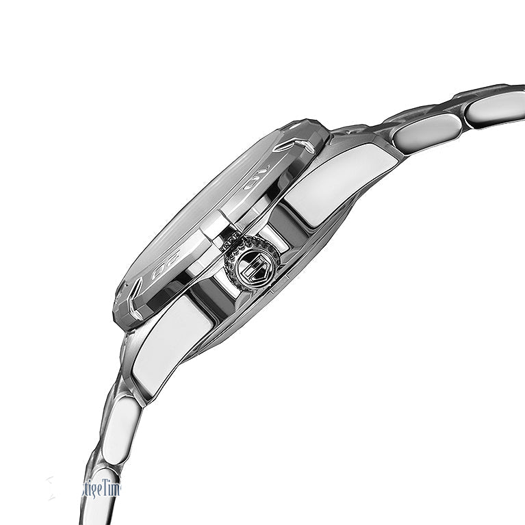 Shop Tag Heuer Aquaracer Quartz Black Dial Silver Steel Strap Watch for Women - WBD1410.BA0741 in USA