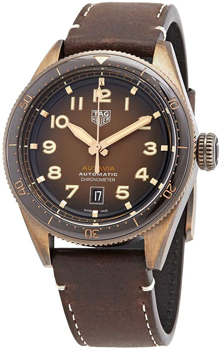 Tag Heuer Autavia Brown Dial Brown Leather Strap Watch for Men - WBE5191.FC8276 Buy Now By Tag Heuer