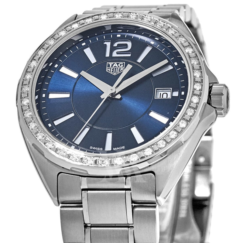 Shop Tag Heuer Formula 1 Quartz Diamonds Blue Dial Silver Steel Strap Watch for Women - WBJ1316.BA0666 in USA