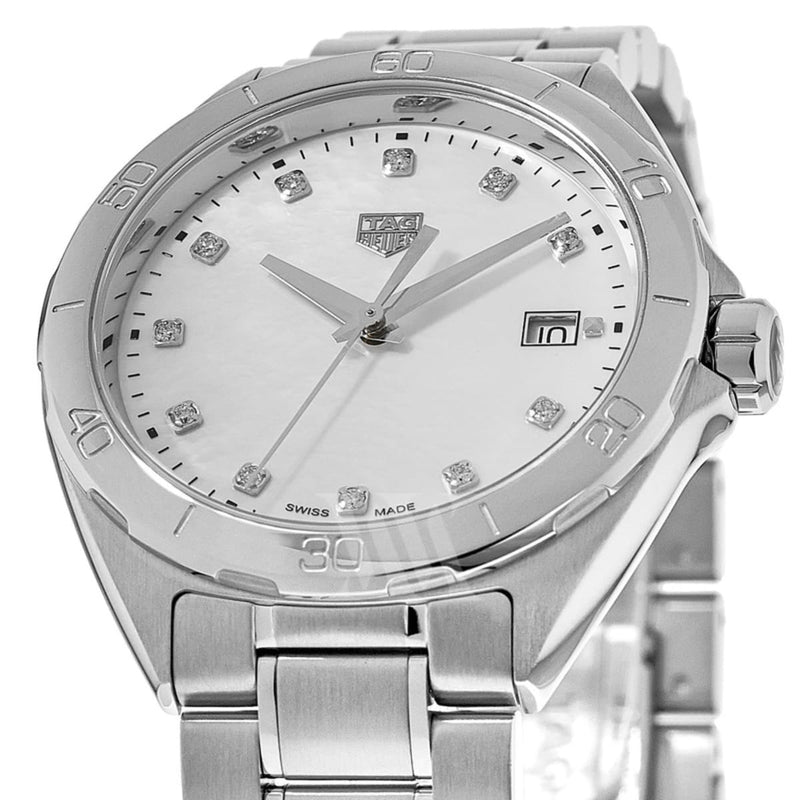 Shop Tag Heuer Formula 1 White Mother of Pearl Dial Silver Steel Strap Watch for Women - WBJ1319.BA0666 in USA