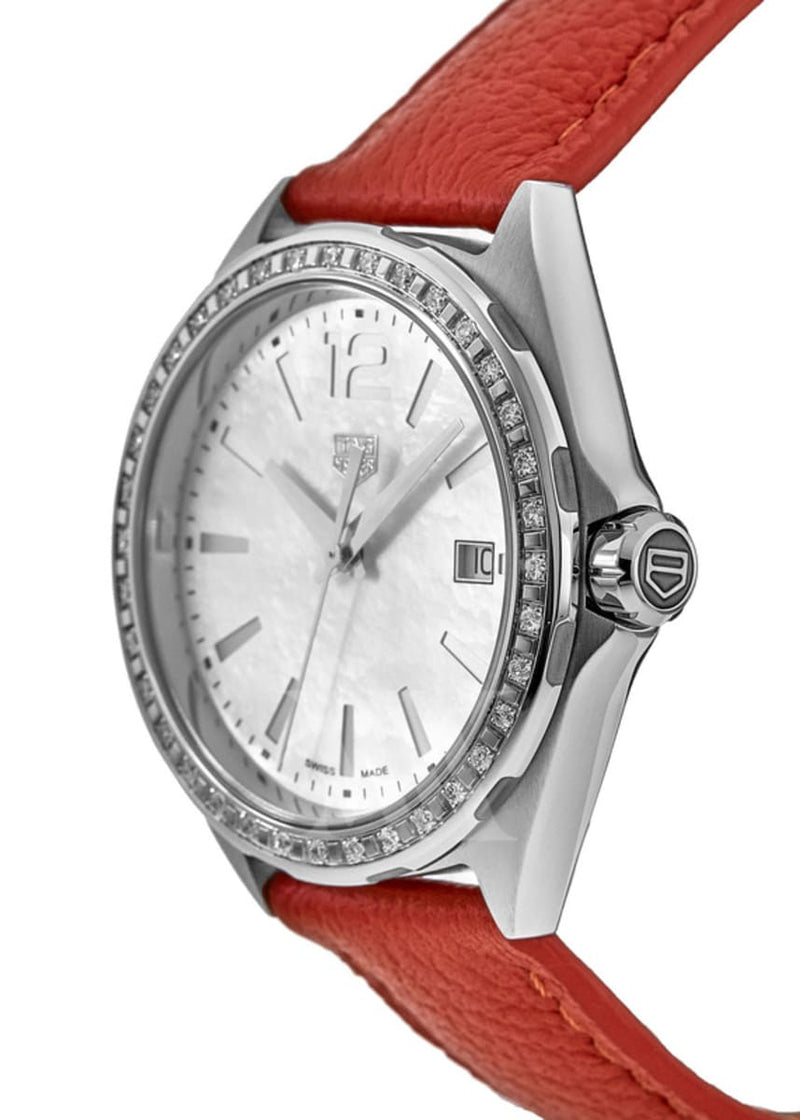 Tag Heuer Formula 1 Quartz Diamonds Mother of Pearl Dial Orange Leather Strap Watch for Women - WBJ131A.FC8250 Buy Now By Tag Heuer