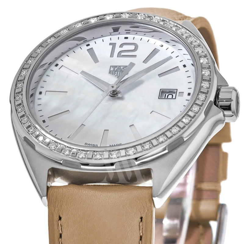 Tag Heuer Formula 1 Quartz Diamonds Mother of Pearl Dial Beige Leather Strap Watch for Women - WBJ131A.FC8254 Buy Now By Tag Heuer