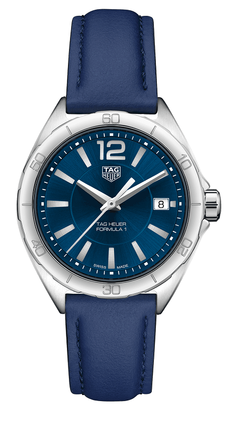 Shop Tag Heuer Formula 1 Quartz Blue Dial Blue Leather Strap Watch for Women - WBJ1412.FC8233 in USA