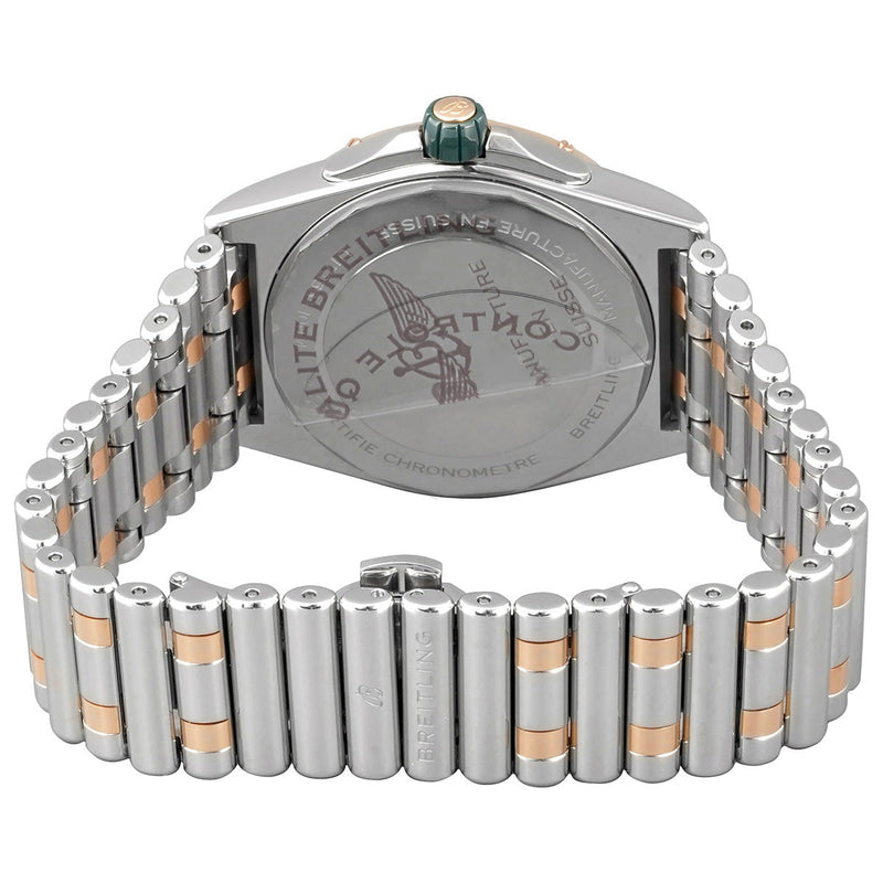 Breitling Super Chronomat Automatic 38 Diamonds Green Dial Two Tone Steel Strap Watch for Women - U17356531L1U1