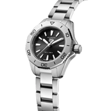 Shop Tag Heuer Aquaracer Quartz Black Dial Silver Steel Strap Watch for Women - WBD1410.BA0741 in USA