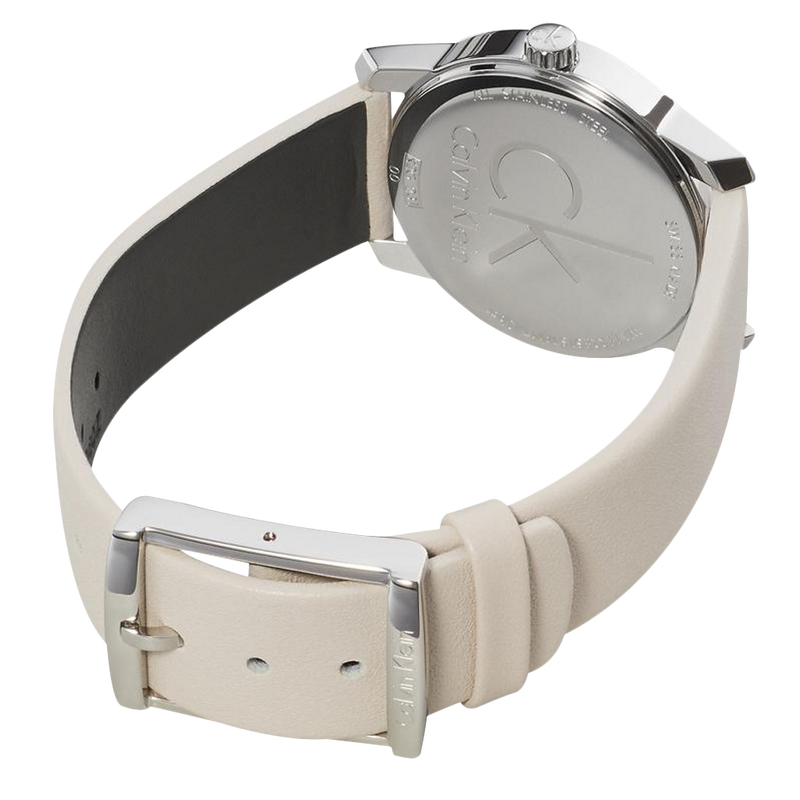 Calvin Klein City White Dial White Leather Strap Watch for Women - K2G231XH Buy Now By Calvin Klein