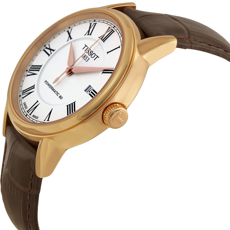 Tissot T Classic Carson Powermatic 80 White Dial Brown Leather Strap Watch for Men - T085.407.36.013.00 Buy Now By Tissot