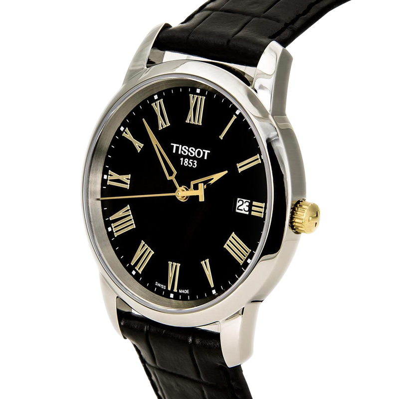 Tissot T Classic Dream Black Dial Black Leather Strap Watch for Men - T033.410.26.053.01 Buy Now By Tissot