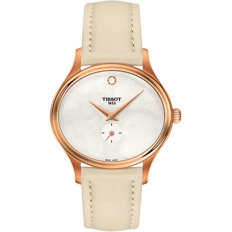Tissot T Lady Bella Ora Mother of Pearl Dial Cream Leather Strap Watch for Women - T103.310.36.111.00 Buy Now By Tissot