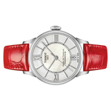 Tissot Chemin Des Tourelles Powermatic 80 Mother of Pearl White Dial Red Leather Strap Watch For Women - T099.207.16.118.00 Buy Now By Tissot