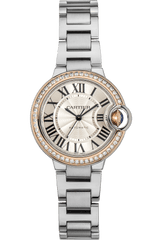 Cartier Ballon Bleu De Cartier Diamonds Silver Dial Silver Steel Strap Watch for Women - WE902080