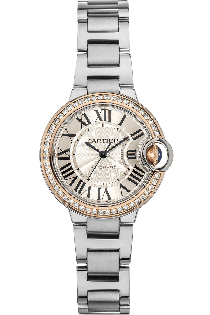 Cartier Ballon Bleu De Cartier Diamonds Silver Dial Silver Steel Strap Watch for Women - WE902080