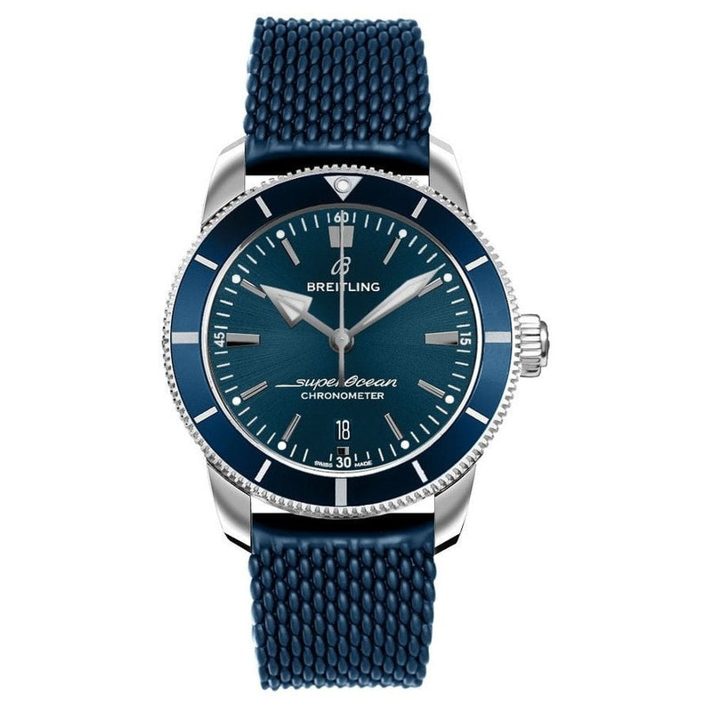 Shop Breitling Superocean Heritage II B20 44mm Blue Dial Blue Rubber Strap Mens Watch - AB2030161C1S1 in USA